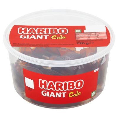 HARIBO Giant Happy Cola x 40 Pieces Sweets Tub (720g)