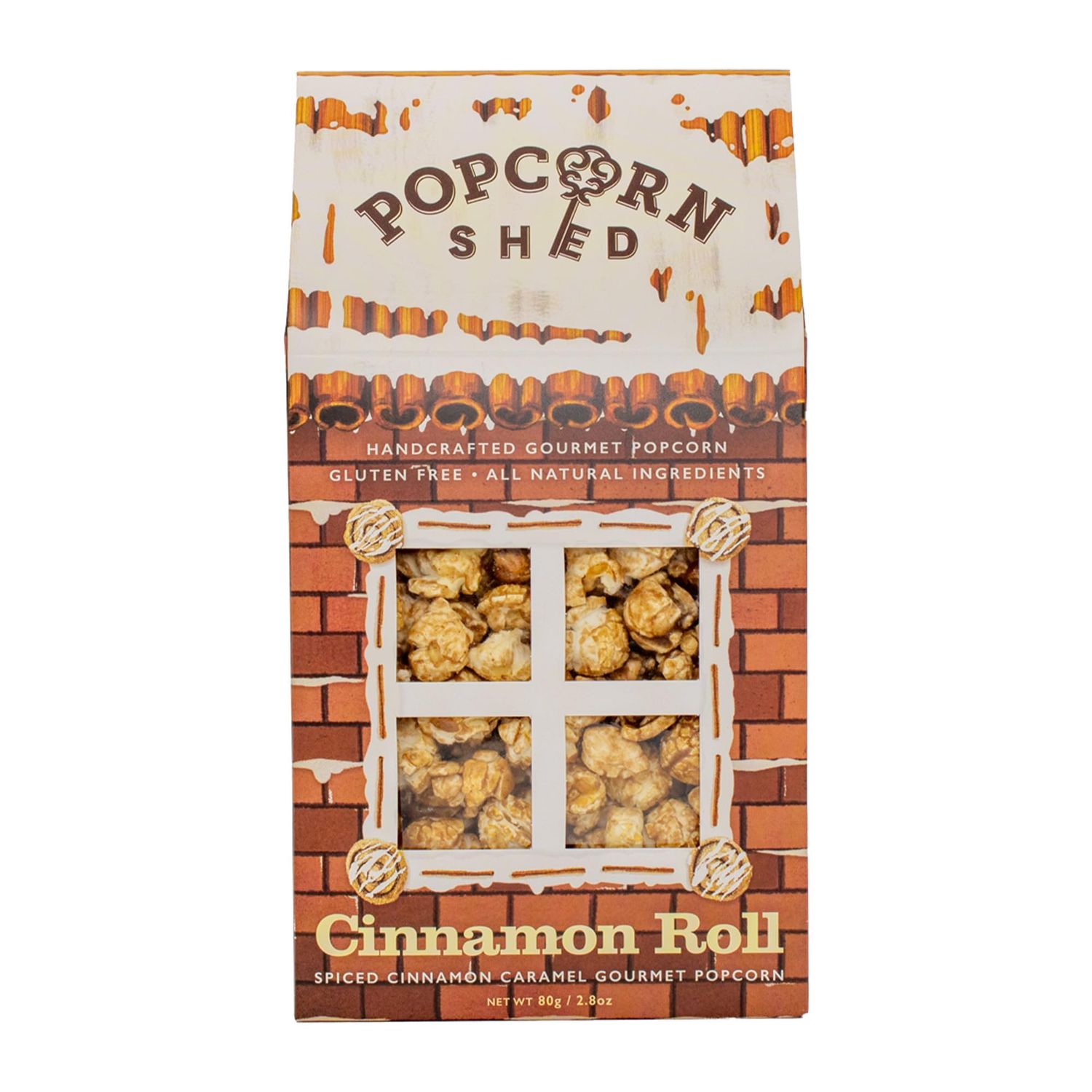 Popcorn Shed Cinnamon Roll Gourmet Popcorn (1 x 80g) - Spiced Cinnamon Caramel Gourmet Popcorn, Easy &amp; Low Calorie Snack, Perfect for Parties, Movie Nights &amp; Gifting