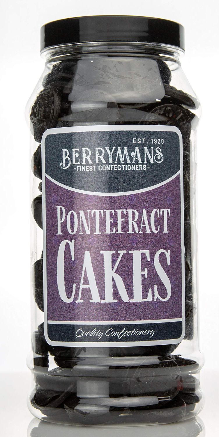 Original Pontefract Cakes Aniseed &amp; Liquorice Gums Retro Sweets Gift Jar By Berrymans Sweet Shop - Classic Sweets, Traditional Taste.