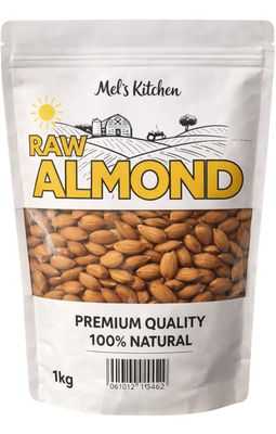 Mel s Kitchen Raw Californian Almonds 1kg Premium Quality Whole Almonds 100% Natural Ideal for Snacking, Baking &amp; Cooking