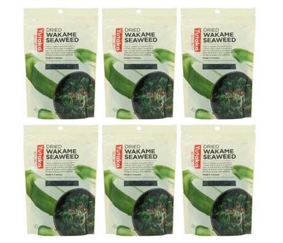 Yutaka - Dried Wakame Seaweed, 40g x 6 Packs - Natural Sea Vegetable - Rich in Umami, Nutrients & Minerals - Ideal for Miso Soup, Salads, Ramen, Sushi & Healthy Asian Dishes