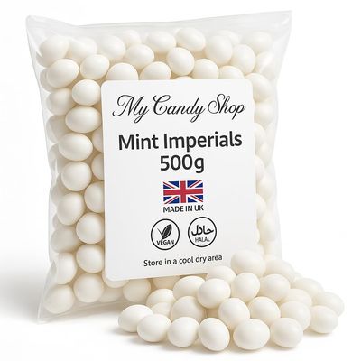 MyCandyShop Mint Imperials 500g - Mints Sweets Made with Natural Peppermint Oil - Sweets in bulk cheap - Made in the UK