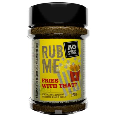 Angus & Oink Fries With That? Seasoning Savoury Garlic & Bacon Flavours Perfect for Fries, Wedges, Nachos, and More Your Ultimate Snack Seasoning 225g