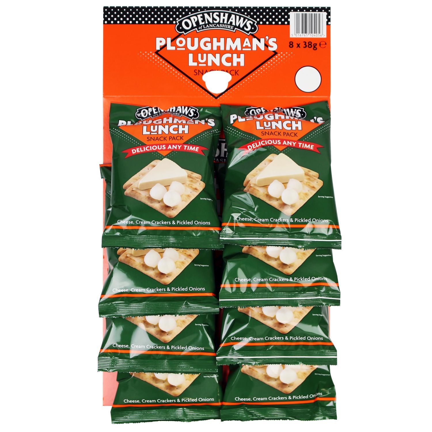 Pub Original - Ploughman's Lunch Snack Packs - Cheese, Cream Crackers and Pickled Onions - Pub Card of 8 x 38 g Packs