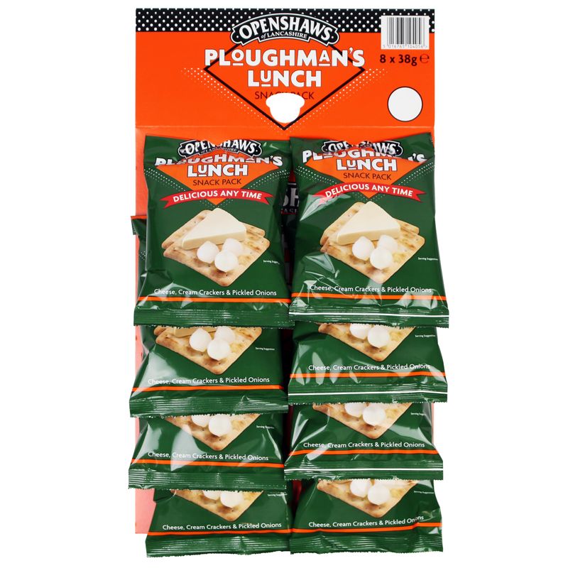 Pub Original - Ploughman's Lunch Snack Packs - Cheese, Cream Crackers and Pickled Onions - Pub Card of 8 x 38 g Packs