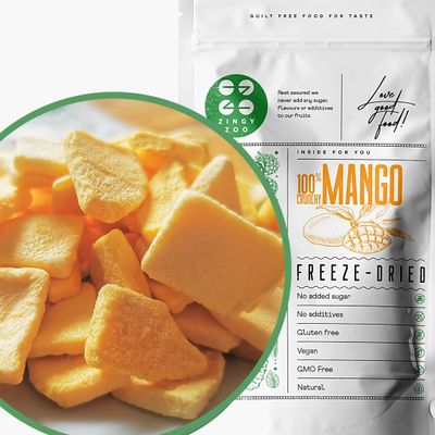 Freeze Dried Mango Chunks Pure Natural Freeze Dried Fruits GF Raw Vegan Mill for Mango Powder or Eat as Dry Mango Dried Snack Fresh Fruit Taste Pure Dried Mangoes ZingyZoo (100g)