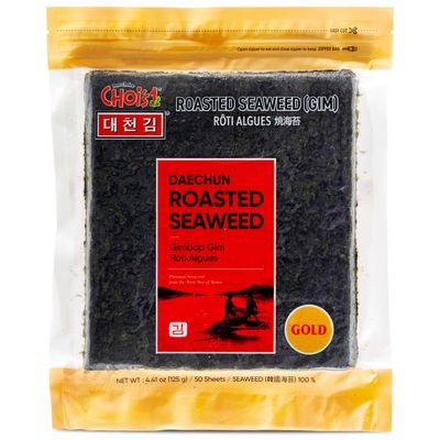 Daechun(Choi's1), Roasted Seaweed, GIM, Sushi Nori (50 Full Sheets), Resealable, Gold Grade, Product of Korea
