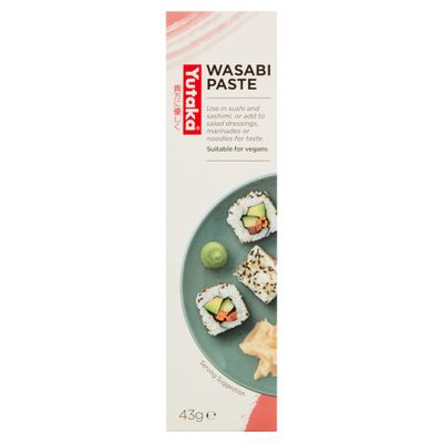 Yutaka Wasabi Paste 43g Authentic Japanese Flavour Spicy &amp; Pungent Vegan-Friendly Condiment for Sushi, Sashimi, Noodles, Dressings, Sauces &amp; Marinades