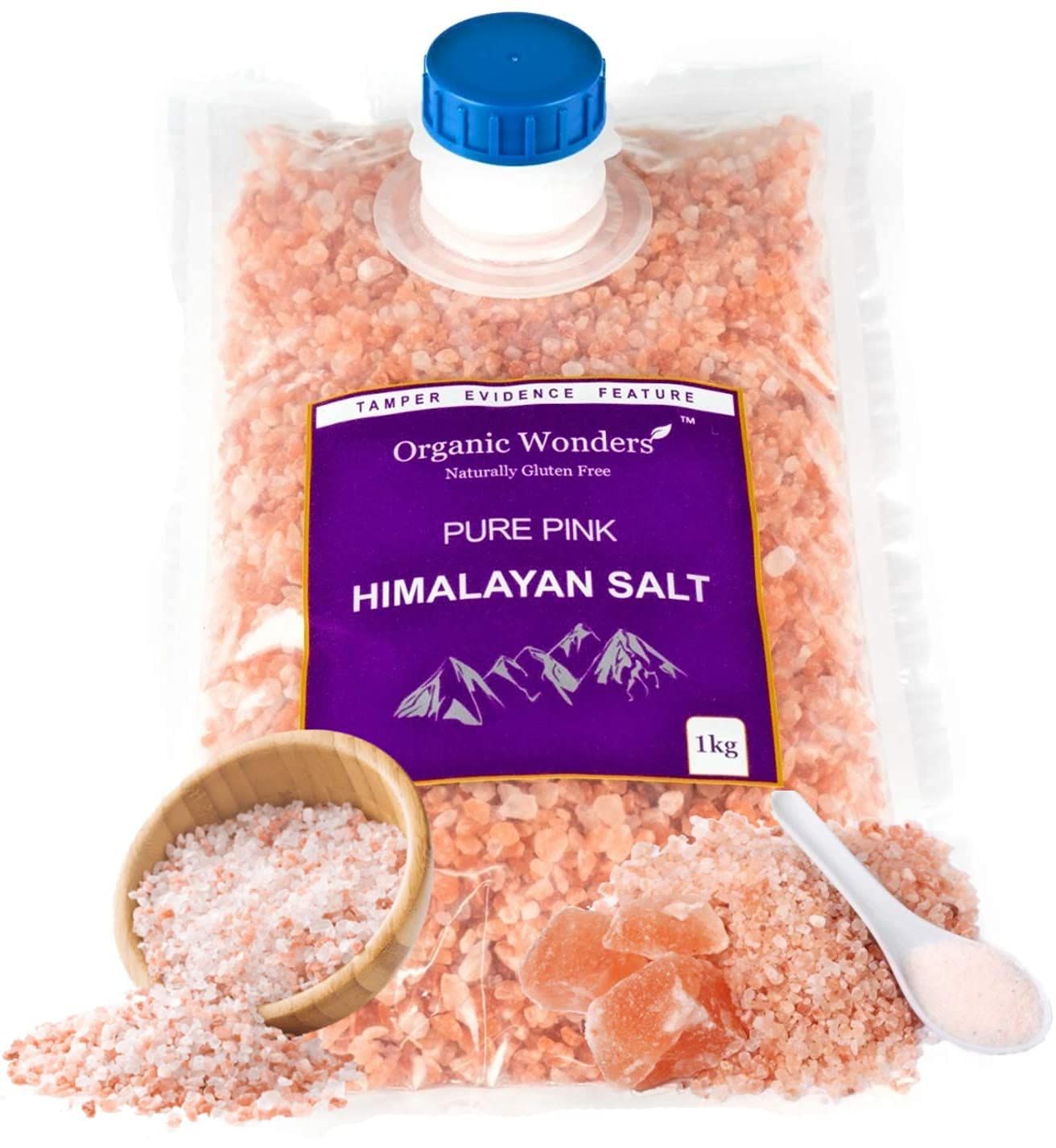 Pure Pink Himalayan Salt (Coarse) 1kg 84+ Essential Trace Minerals PREMIUM UNREFINED 100% NATURAL GLUTEN FREE VEGAN VEGETARIAN by Organic Wonders®
