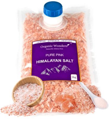 Pure Pink Himalayan Salt (Coarse) 1kg 84+ Essential Trace Minerals PREMIUM UNREFINED 100% NATURAL GLUTEN FREE VEGAN VEGETARIAN by Organic Wonders®