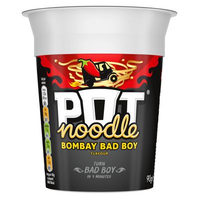 Pot Noodle Bombay Bad Boy Standard Pot instant vegan snack quick to make noodles Instant Noodle 90 g