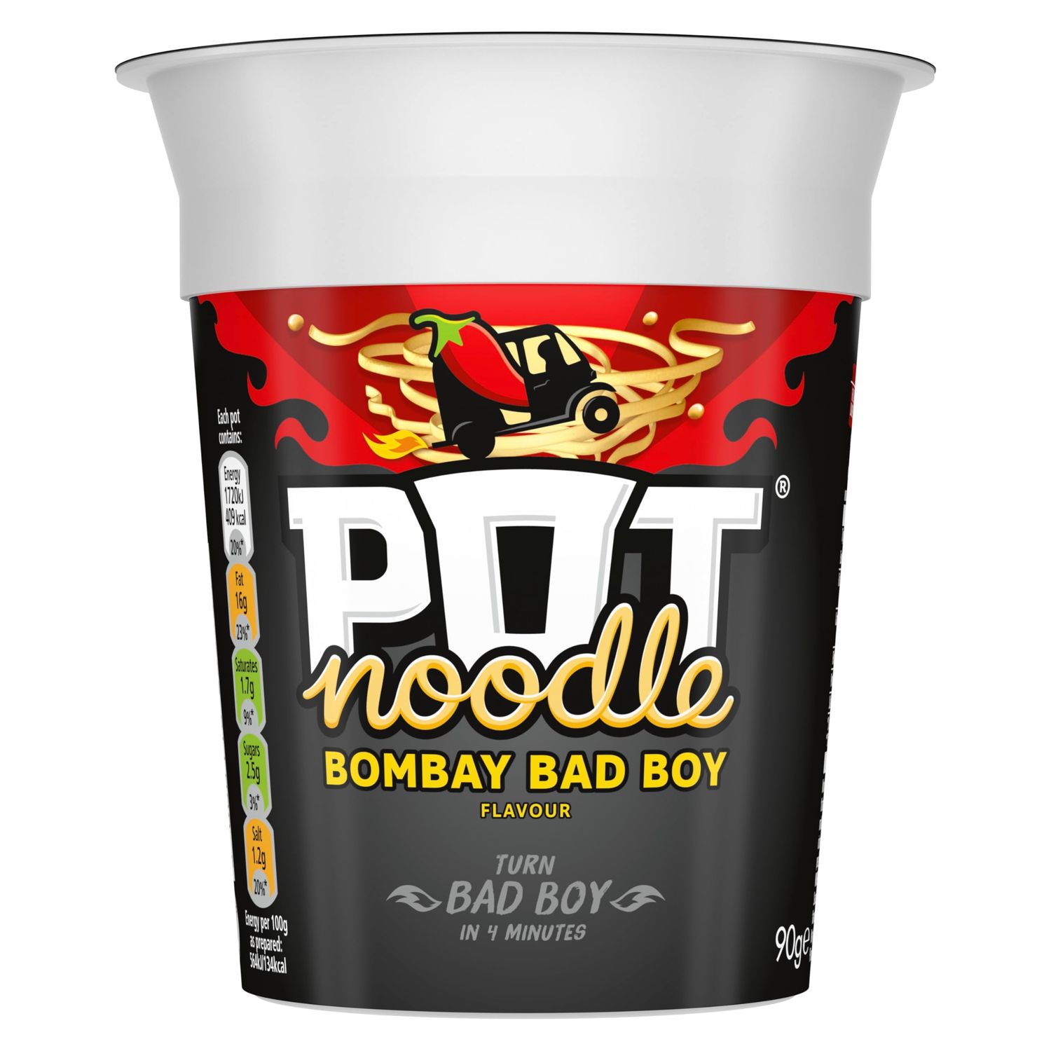Pot Noodle Bombay Bad Boy Standard Pot instant vegan snack quick to make noodles Instant Noodle 90 g