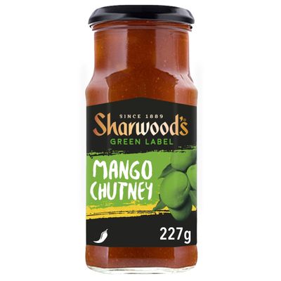 Sharwood's Indian Green Label Mango Chutney - Sweet &amp; Tangy Indian Condiment, 227 g Jar (Pack of 1)