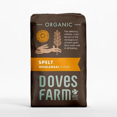 Doves Farm Spelt Flour Wholegrain 1kg Refill- Premium Stoneground Baking Flour