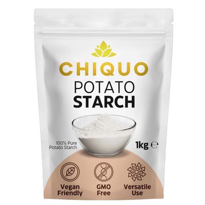 Chiquo Potato Starch - 1kg Premium Quality Thickening Agent for Sauces, Soups, and Baking Resealable Pack