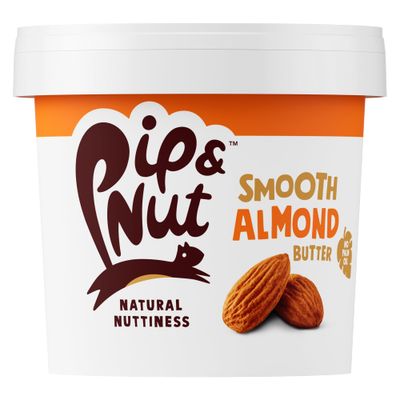 Pip & Nut - Smooth Almond Butter (1kg) Natural Nut Butter, No Palm Oil, No Added Sugar, Hi-Oleic Almonds, High in Unsaturated Fats, Gluten Free, Vegan, Dairy Free
