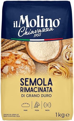 il Molino Chiavazza Semola Rimacinata 1kg Premium Italian Semolina Flour for Pizza, Breads &amp; Fresh Pasta