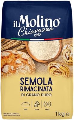 il Molino Chiavazza Semola Rimacinata 1kg Premium Italian Semolina Flour for Pizza, Breads &amp; Fresh Pasta