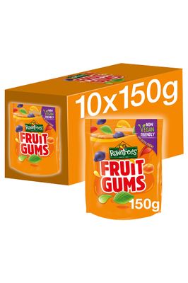 Rowntree's Fruit Gums Sweets Sharing Bags, Vegan Friendly, 10 x 150 g