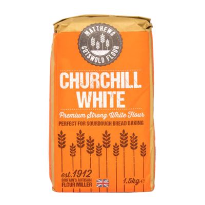 Matthews Cotswold Churchill Premium White Bread Flour Strong High Protein Bread Flour Specialty Artisanal Milled In Britain 1.5kg Bag (Single Bag)