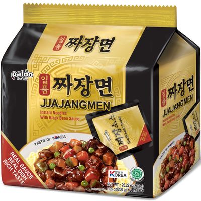 Paldo Ilpoom Jia Jangmen (Chajang Noodle) 200g (Pack of 4)
