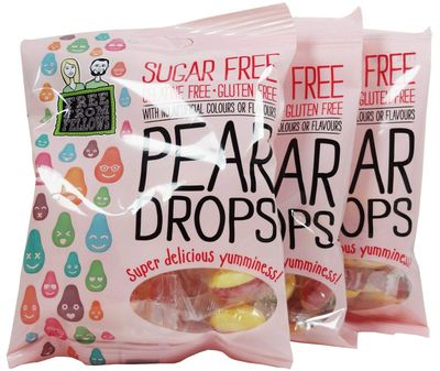 3 x Free From Fellows Sugar Free Pear Drops Sweets 70g