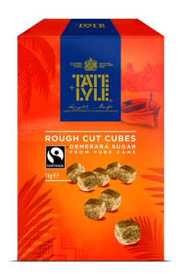 Tate and Lyle Fairtrade Demerara Rough Cut Sugar Cubes, 1kg