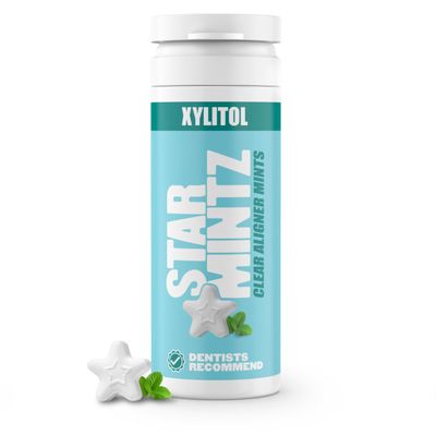 StarMintz - Clear Aligner Mints - Edible Alternative to Aligner Chewies - Xylitol Mints for Dry Mouth & Retainers - Sugar Free & Freshens Breath - Spearmint (1 Pack)