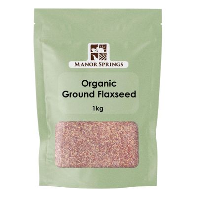 Organic Ground Flaxseed (Milled Linseed) 1kg by Manor Springs Organic