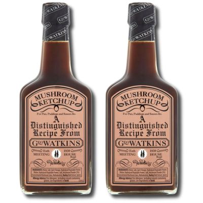 Geo Watkins Mushroom Ketchup, 190ml, Bundle of 2 Packs - Authentic UK Flavor, Ideal for Enhancing Gravies & Pies Bundled by The Great British Kitchen