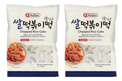 A+ Hosan Korean Chinese Rice Cake Sticks Chopped Teokboki Tteobokki Topokki 500g-Pack of 2