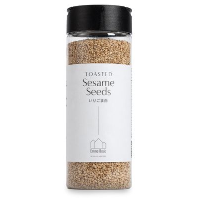 Emma Basic - Roasted White Sesame Seeds 150g High Fibre Source of Protein Vegan Rich Aroma Antioxidants Simply sprinkle