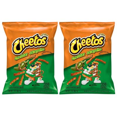 Her Flavour Cheetos Jalapeno Cheese Cheddar Snack 8.5oz (226.8g) American Snacks Crisps One Chip Challenge US Import Gluten Free Pack of 2