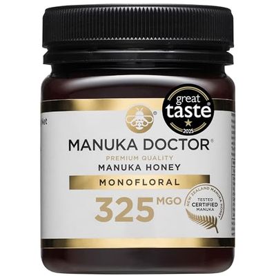 MANUKA DOCTOR MGO 325+ Manuka Honey Monofloral 250g 100% Pure New Zealand Honey Certified RAW Non-GMO Independently Lab Tested Hive to Home Traceable