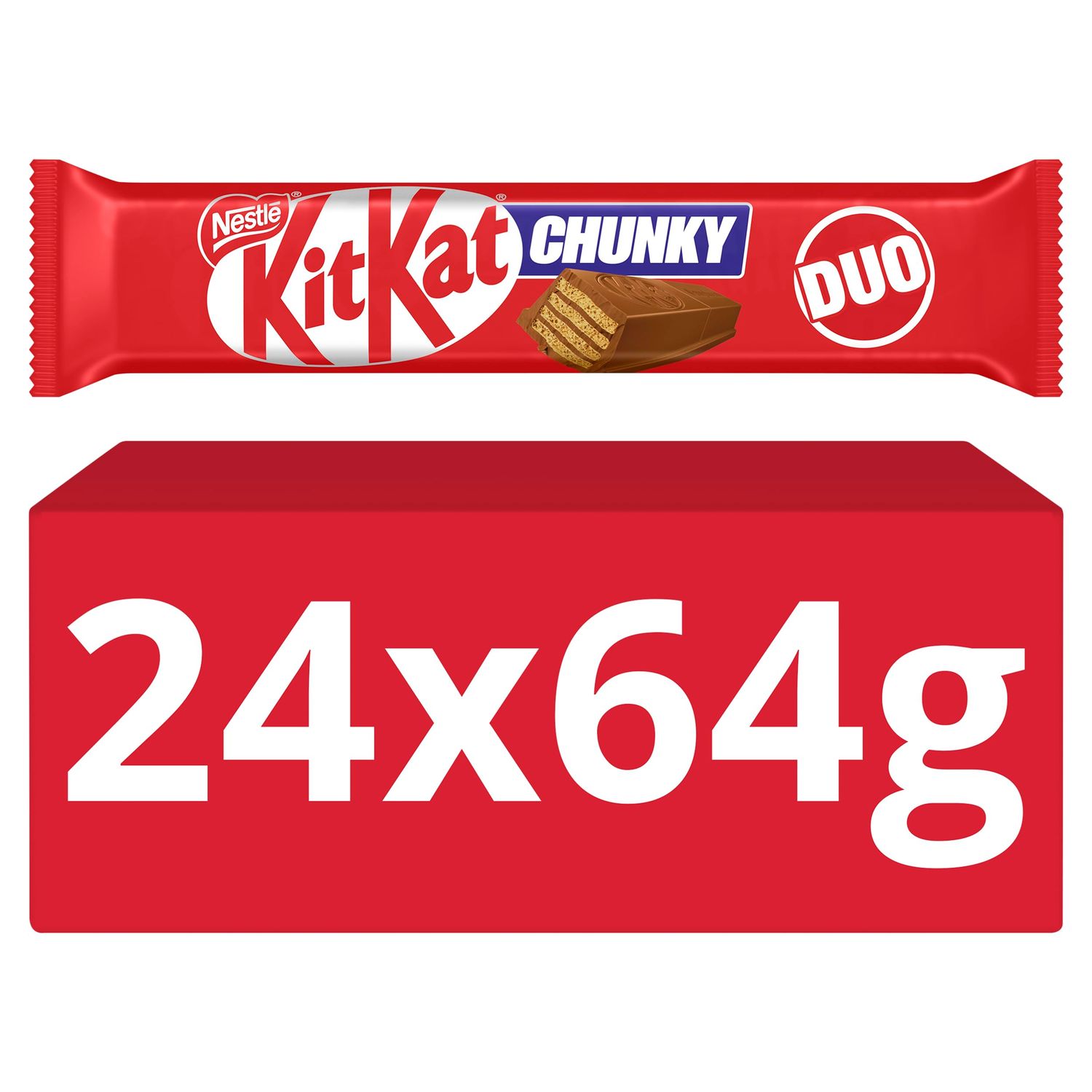 KitKat Chunky Duo Milk Chocolate Bars, 24 x 64 g