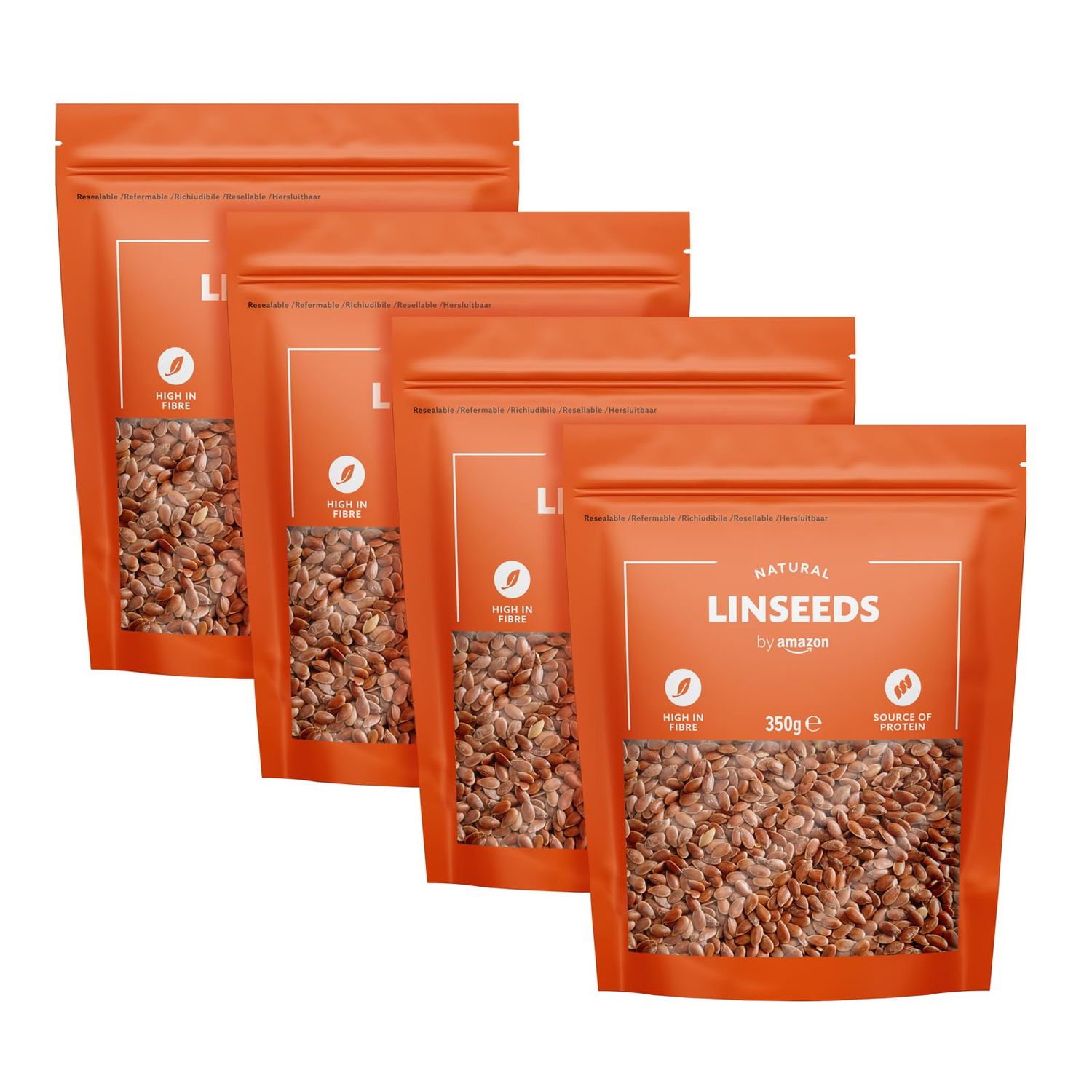 By Amazon Linseeds, 1400g (4 Packs of 350g)