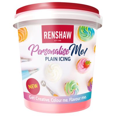 Renshaw Vegan Buttercream Style Soft Icing - Personalise Me! Unflavoured White Plain Icing, 400 g (Pack of 1)