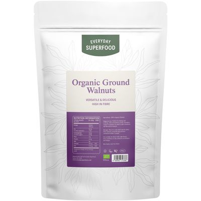 Everyday Superfood Organic Ground Walnuts 400g, Raw Grated Walnuts Ideal for Baking, Vegan and Kosher