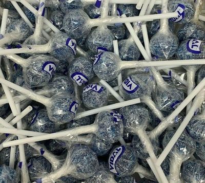 30 x Sour Blue Raspberry Lollipops Share Bag, individually wrapped Lollies, Retro,HaynesDiscount LTD