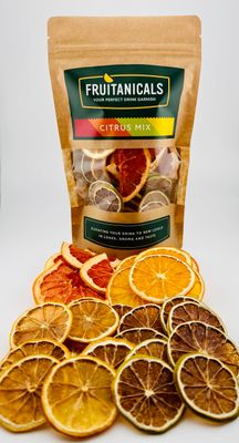 Fruitanicals Citrus Mix - Premium Dehydrated Orange, Lemon, Lime & Grapefruit Slices - High Quality Cocktail Garnish for Gin, Vodka & Mocktails - Dried Citrus Slices for Home Bars & Gifting - 75g
