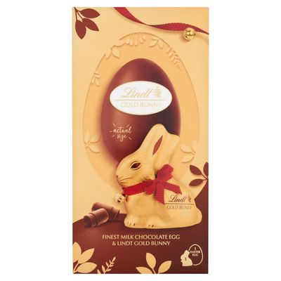Lindt Gold Bunny Egg Milk Chocolate Easter Bunny 195g - Iconic Foil Wrapped Bunny Made from Premium Swiss Chocolate - Perfect for Easter Celebrations - Easter, gift