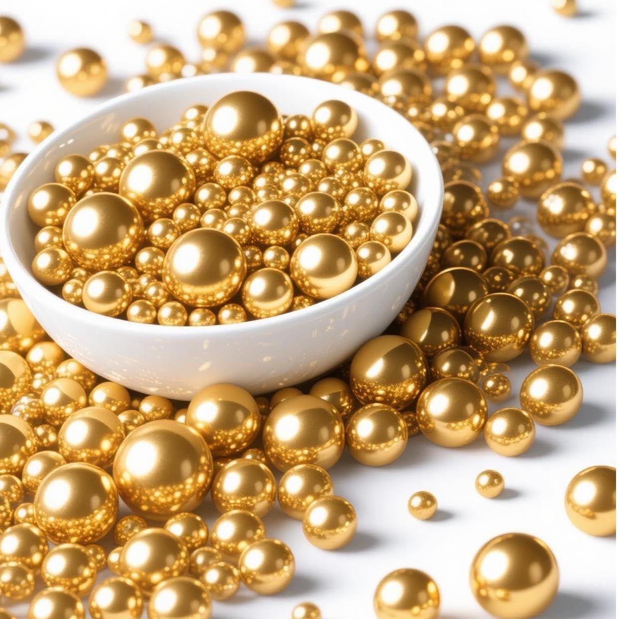 Edible Sprinkles 100g Edible Sprinkles for Cake Decorating, Cookies &amp; Cupcakes Edible Mother's Day Heart Sprinkles for Wedding, Birthday &amp; Dessert Toppers (Gold Pearl)