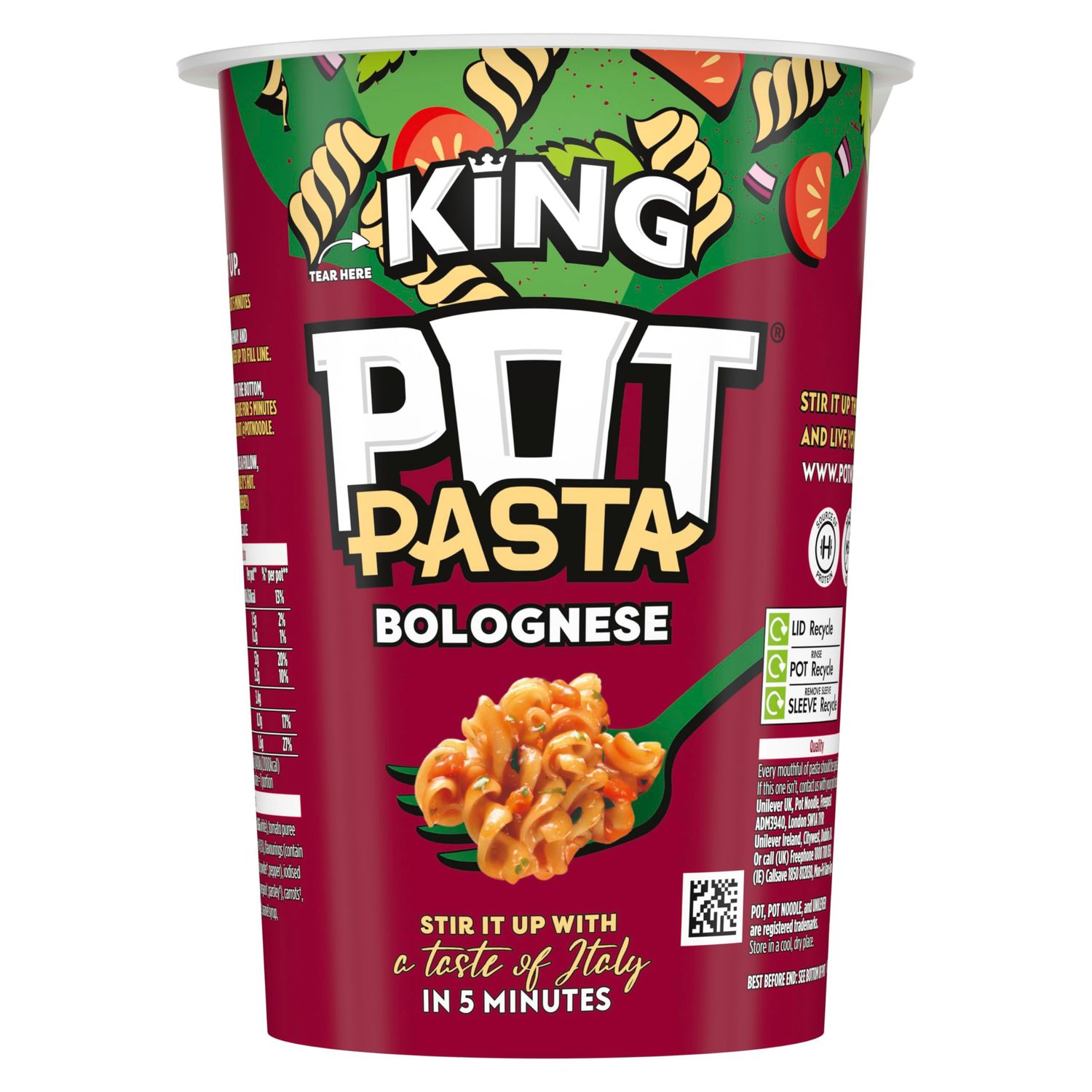 Pot Pasta Bolognese instant hot snack pot from the nation's favourite instant noodles brand quick pasta pot for when you need filling up 8x 73 g