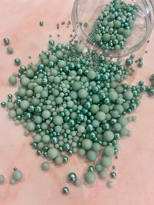 Green Edible Cupcake Cake Topper Sprinkles (35g Pouch) (Pastel/Metallic Green) (35g)