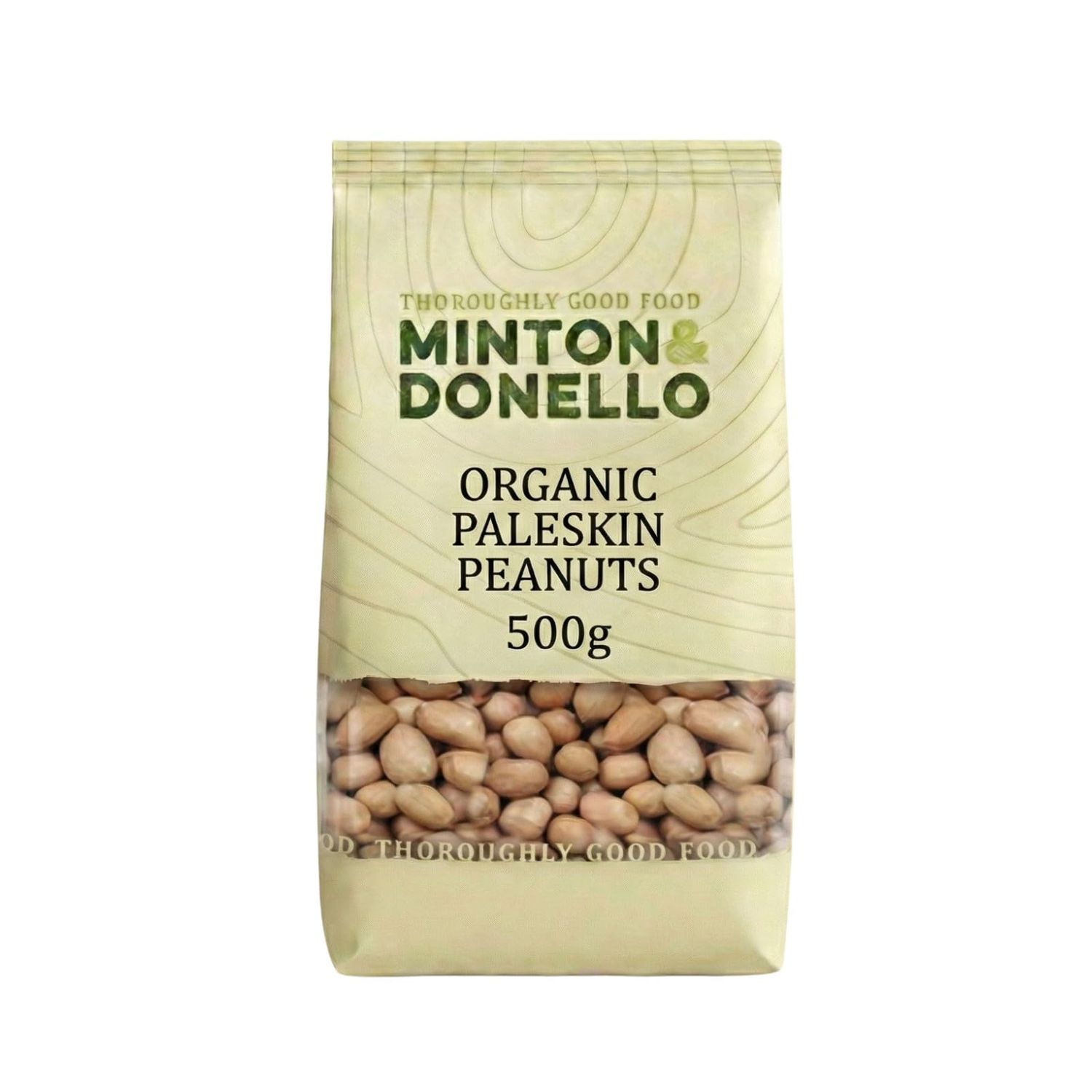 Minton &amp; Donello Organic Paleskin Peanuts 500g - Natural Unsalted Nuts, High Protein, Great for Snacking, Baking, Cooking, Trail Mix &amp; Adding Crunch to Everyday Recipe