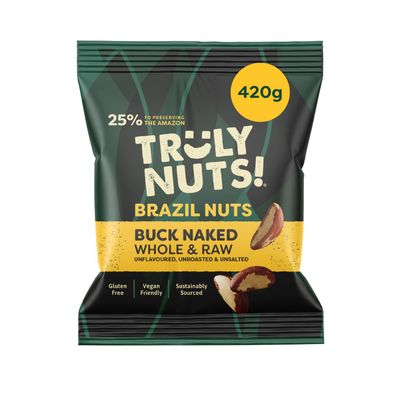 Truly Nuts! Buck Naked Raw Brazil Nuts - 420G - Gluten-Free and Vegan Snack - Sustainably Sourced Whole Nut Snacks