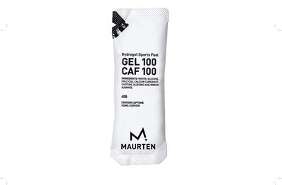 MAURTEN Gel 100 CAF100 Energy Gel - 12-Pack of 40g - 25g Carbohydrates &amp; 100mg caffein per serving - Stomach-Friendly patented Hydrogel Technology for endurance sports- Free of Color or preservatives