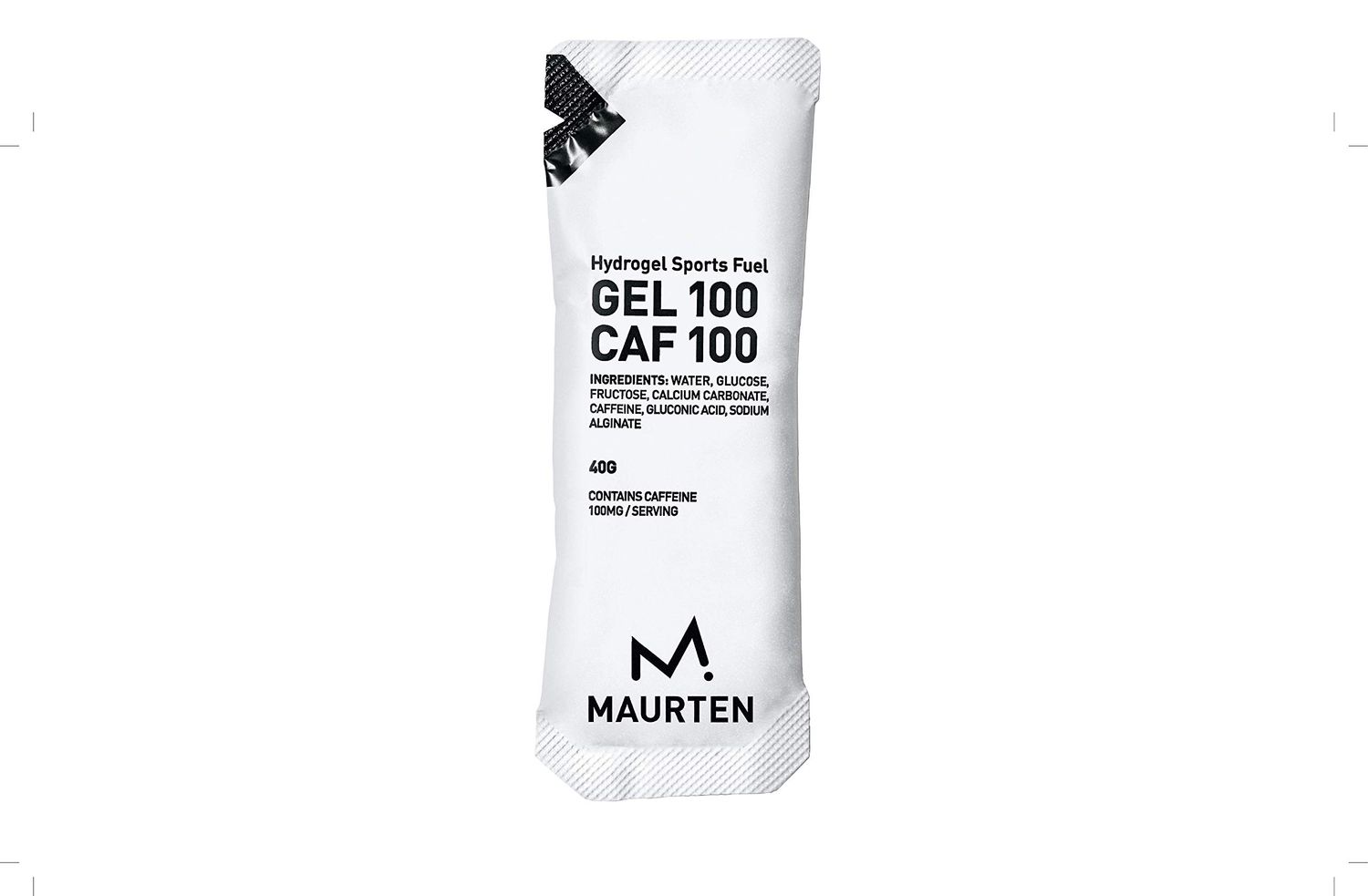 MAURTEN Gel 100 CAF100 Energy Gel - 12-Pack of 40g - 25g Carbohydrates &amp; 100mg caffein per serving - Stomach-Friendly patented Hydrogel Technology for endurance sports- Free of Color or preservatives