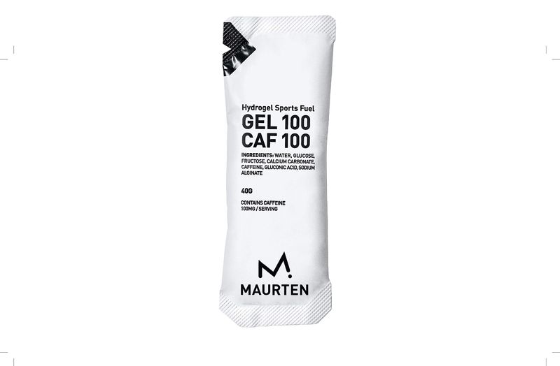 MAURTEN Gel 100 CAF100 Energy Gel - 12-Pack of 40g - 25g Carbohydrates &amp; 100mg caffein per serving - Stomach-Friendly patented Hydrogel Technology for endurance sports- Free of Color or preservatives