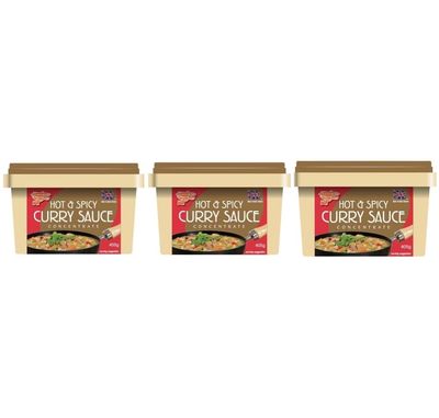 Hot &amp; Spicy Curry Sauce Paste 405g (Pack of 3) Authentic Fiery Flavors Ready-to-Use Curry Paste for Quick and Delicious Meals